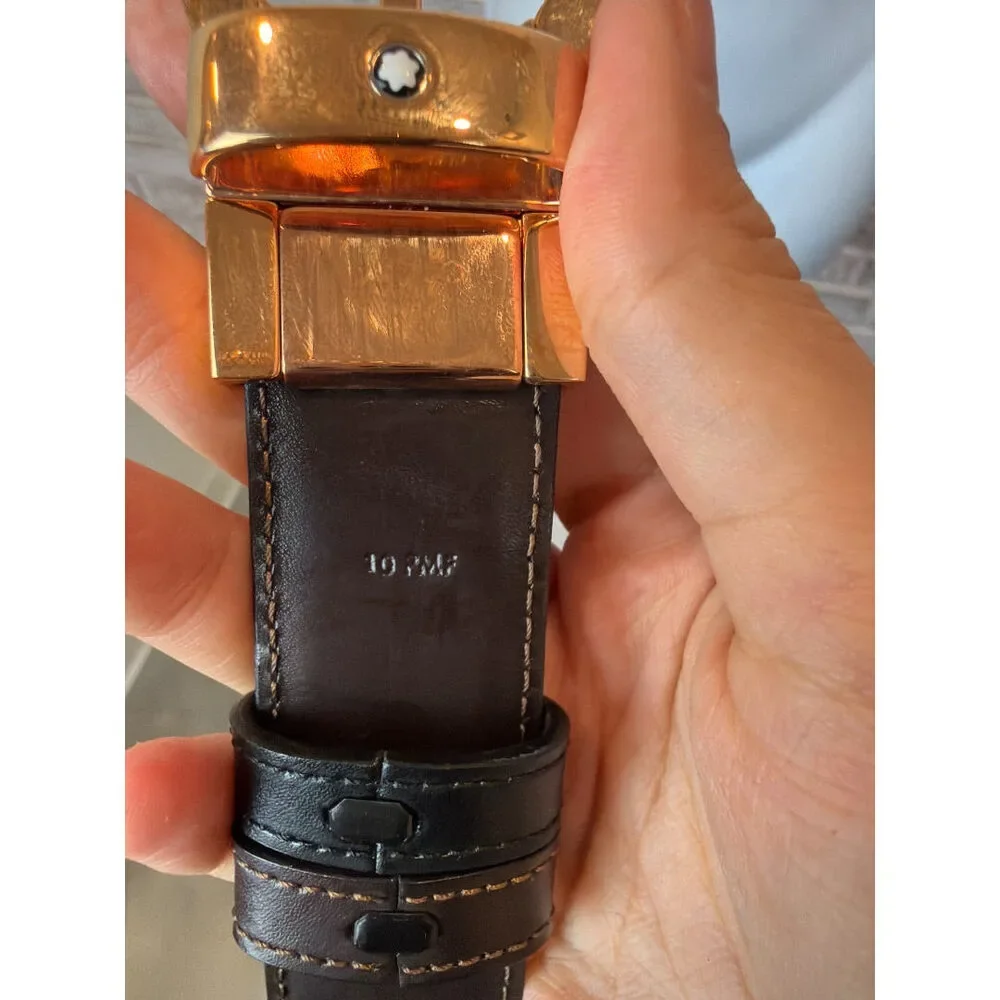 Designer Mont Blanc Mens Reversible Belt, Black/brown, Used - Excellent